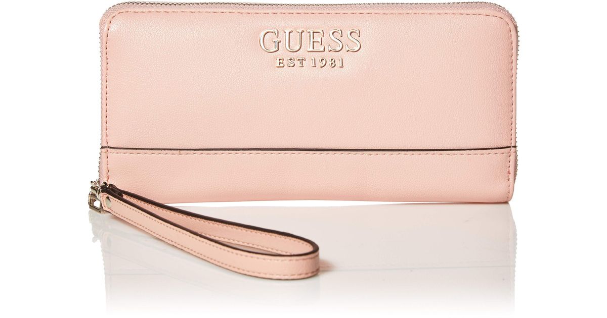 Guess Tia Slg Large Zip Around Portefeuille Red Rouge Nouveau