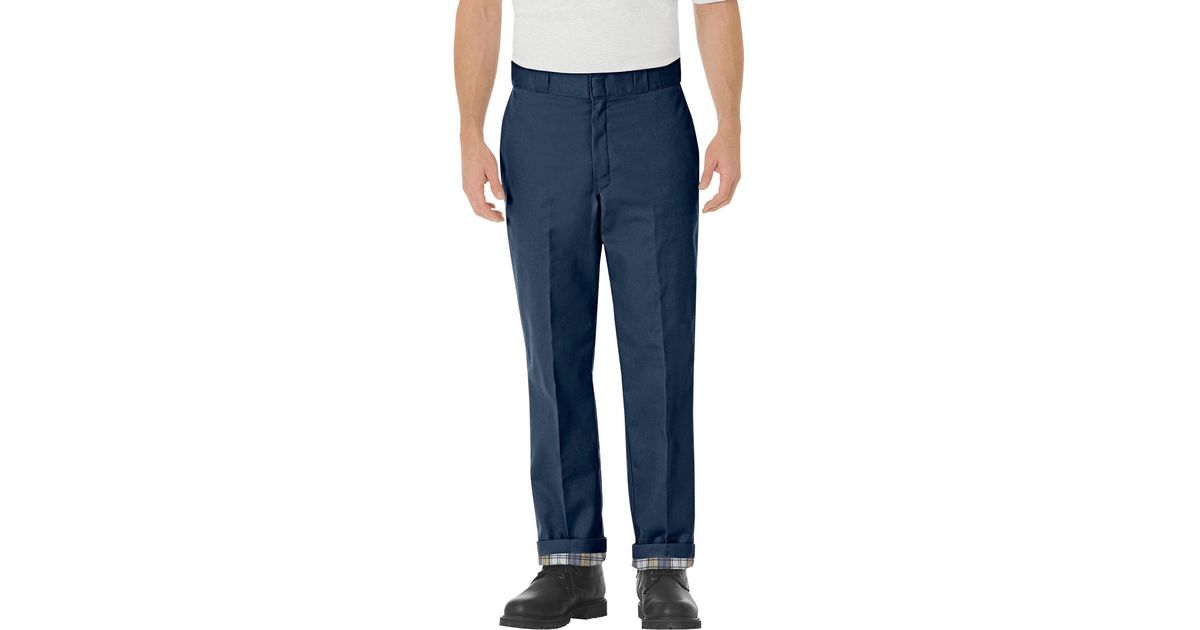 Dickies Relaxed Fit Flannellined Work Pant in Blue for Men Lyst