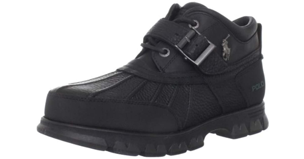 Polo Ralph Lauren Leather Dover Iii Hiking Boot in Black/Black (Black ...