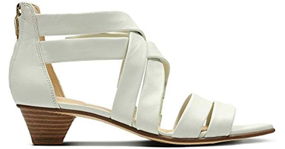 Clarks Mena Silk Leather Sandals In White | Lyst UK