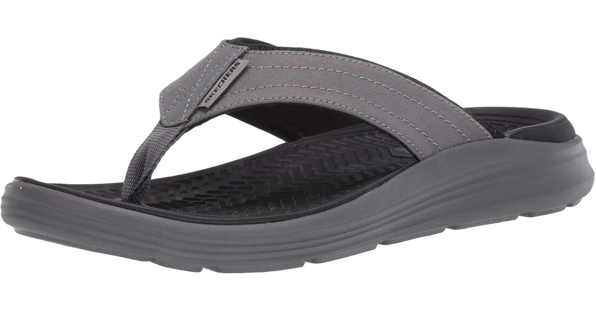 Skechers Sargo Reyon Flip Flop in Charcoal (Gray) for Men - Save 7% - Lyst