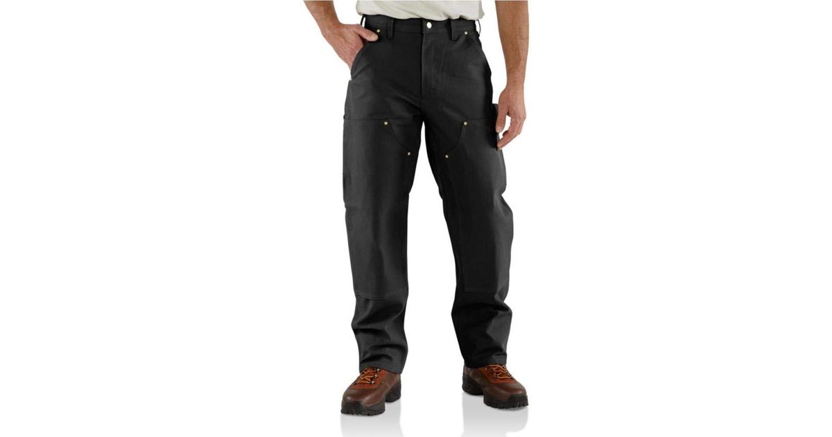 Carhartt Loose Fit Firm Duck Doublefront Utility Work Pant in Black