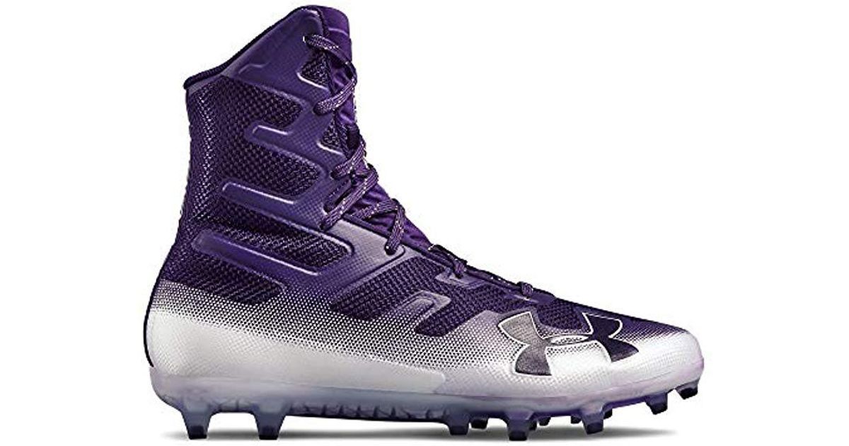 purple and white football cleats