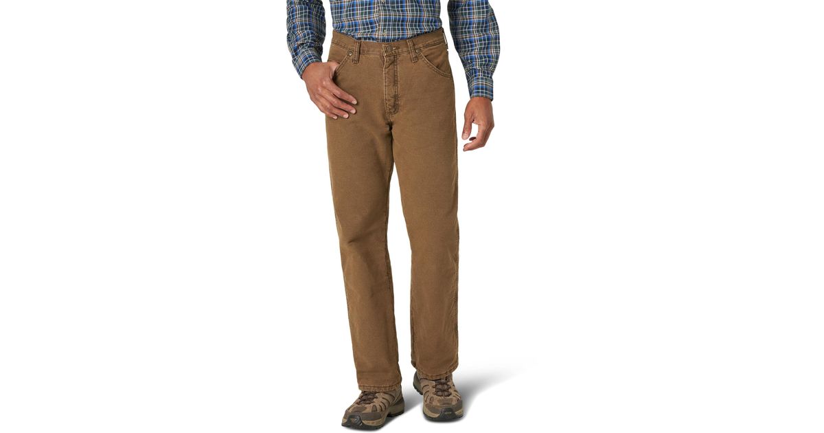 Wrangler Rugged Wear Woodland Thermal Jean,night Brown,38x34 in Natural