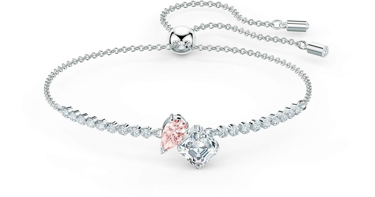 Swarovski Attract Soul Bangle Bracelet With Square Cut Clear Crystal On ...