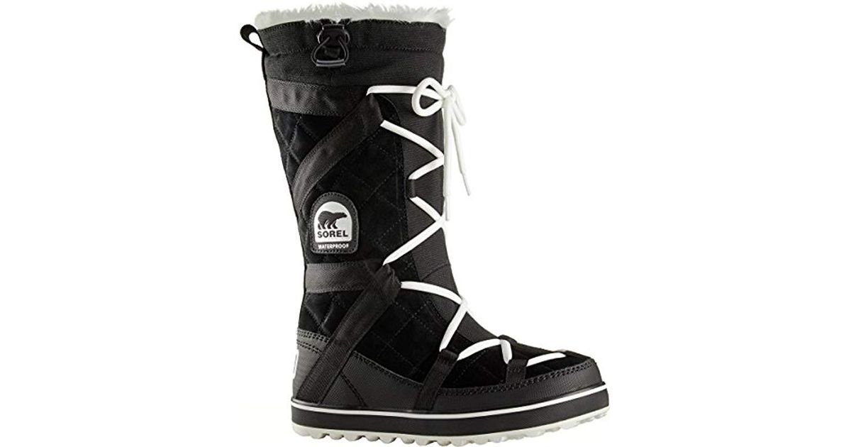 Sorel Glacy Explorer Snow Boots in Black | Lyst