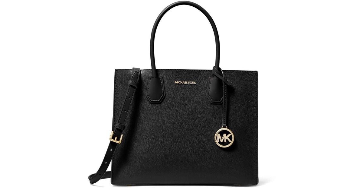 Michael Kors Mercer Large Pebbled Leather Accordion Tote Bag in Black Lyst UK