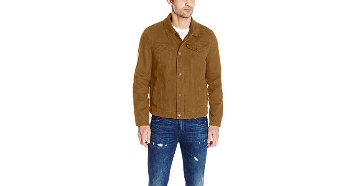 levi's men's cotton canvas laydown trucker jacket