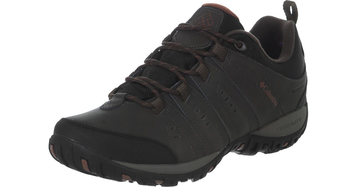 Columbia Leather Woodburn 2 Waterproof Low Rise Hiking Shoes in Black
