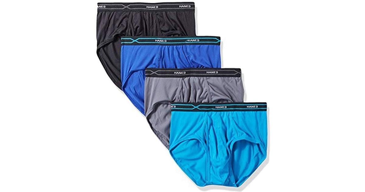 Hanes Synthetic 4pack Xtemp Performance Cool Polyester Dyed Briefs in Blue for Men Lyst