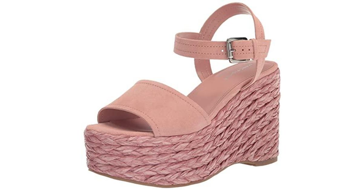 Marc Fisher Burian Wedge Sandal in Pink Lyst