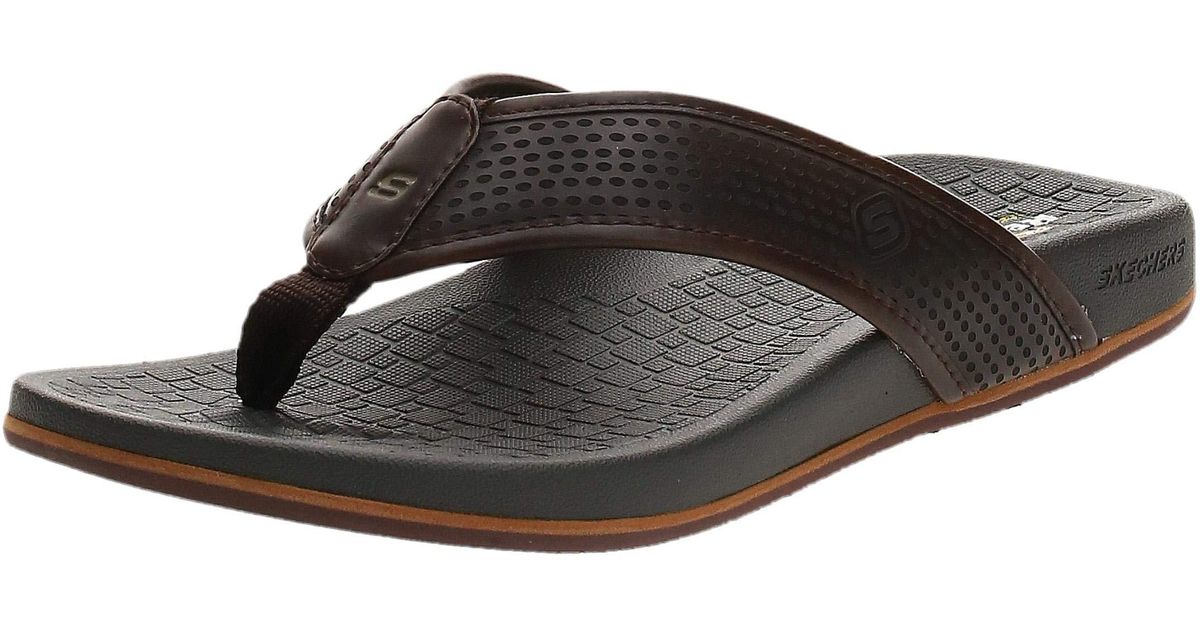 Skechers Pelem Emiro Mens Toe Post Sandals in Brown for Men Lyst UK
