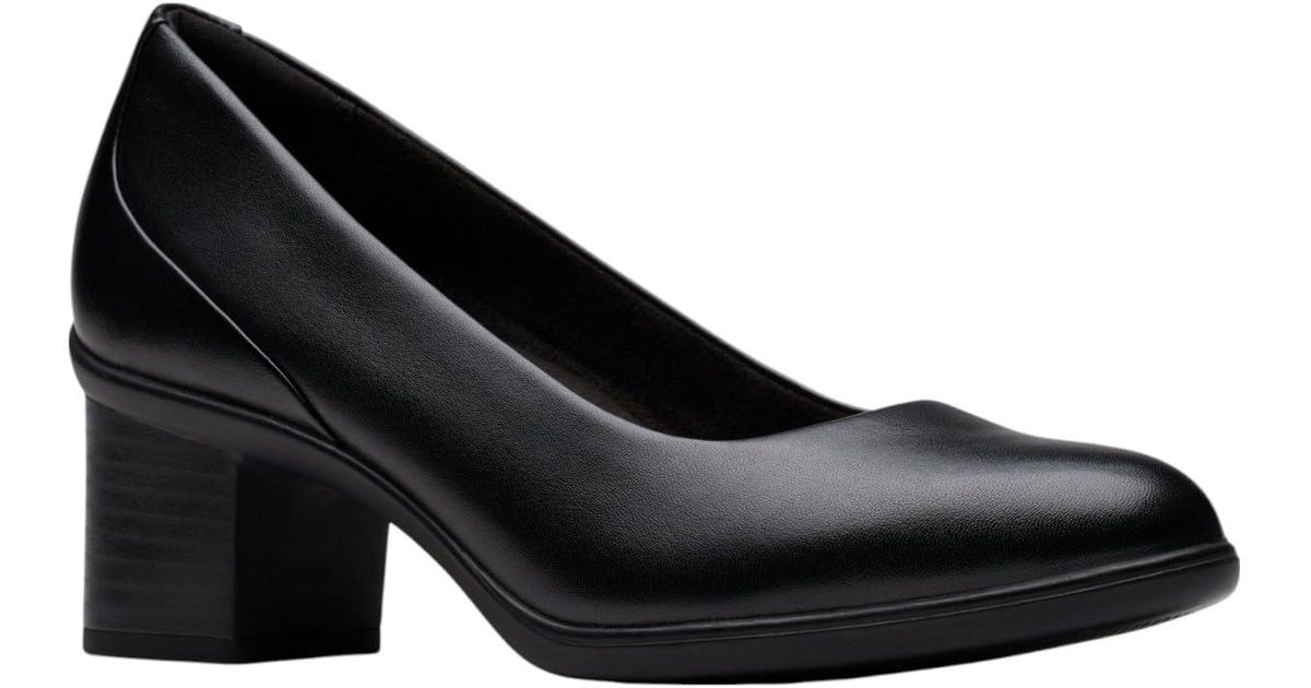 Clarks Dames Shaya Poppy, zwart leer, 5.5 UK, Zwart leder, 39 EU