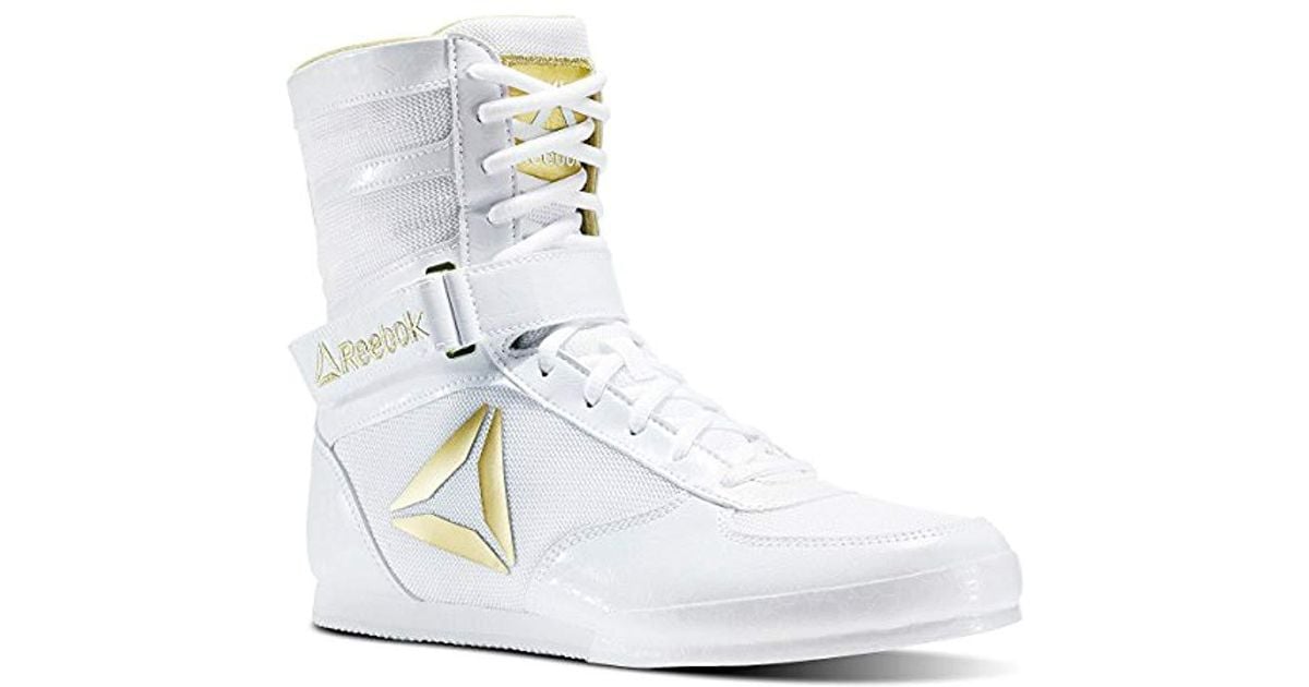 reebok white gold boxing boots