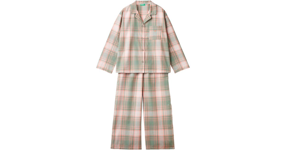 United Colors of Benetton Pig(Giacca+Pant) 40EP3P00W Set di Pigiama, Multicolor, S Donna