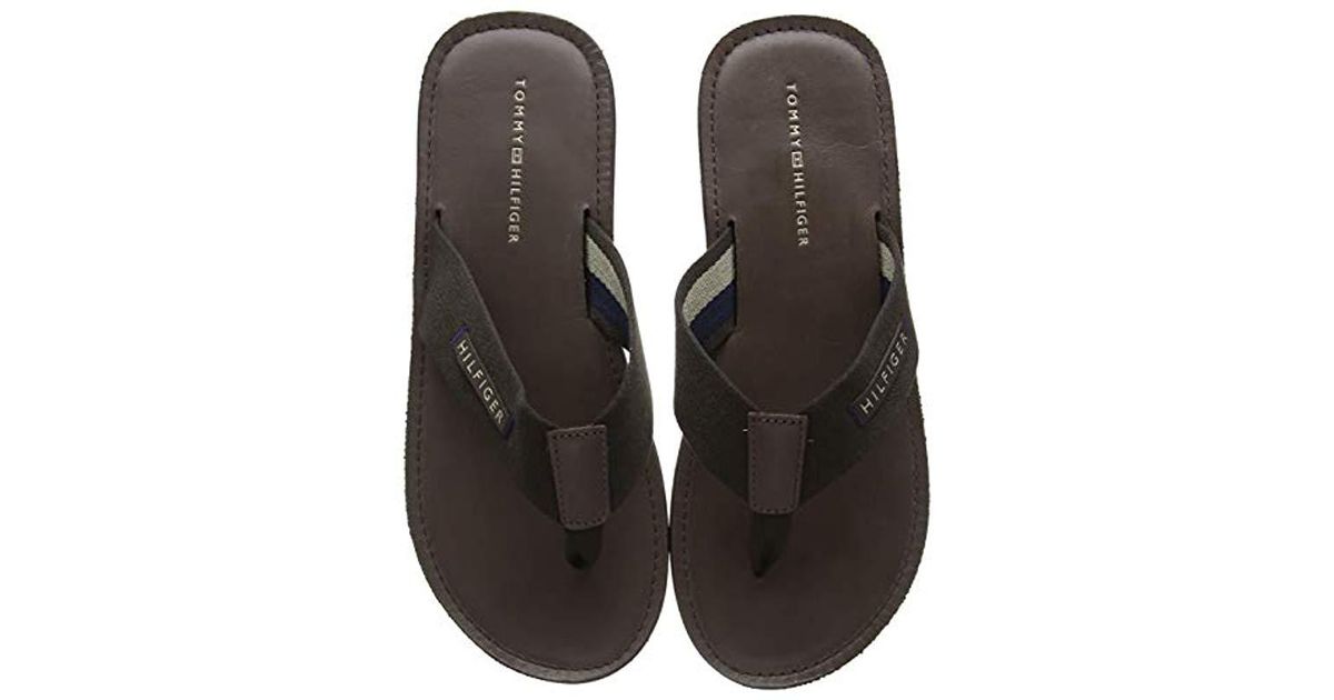 tommy hilfiger leather flip flops