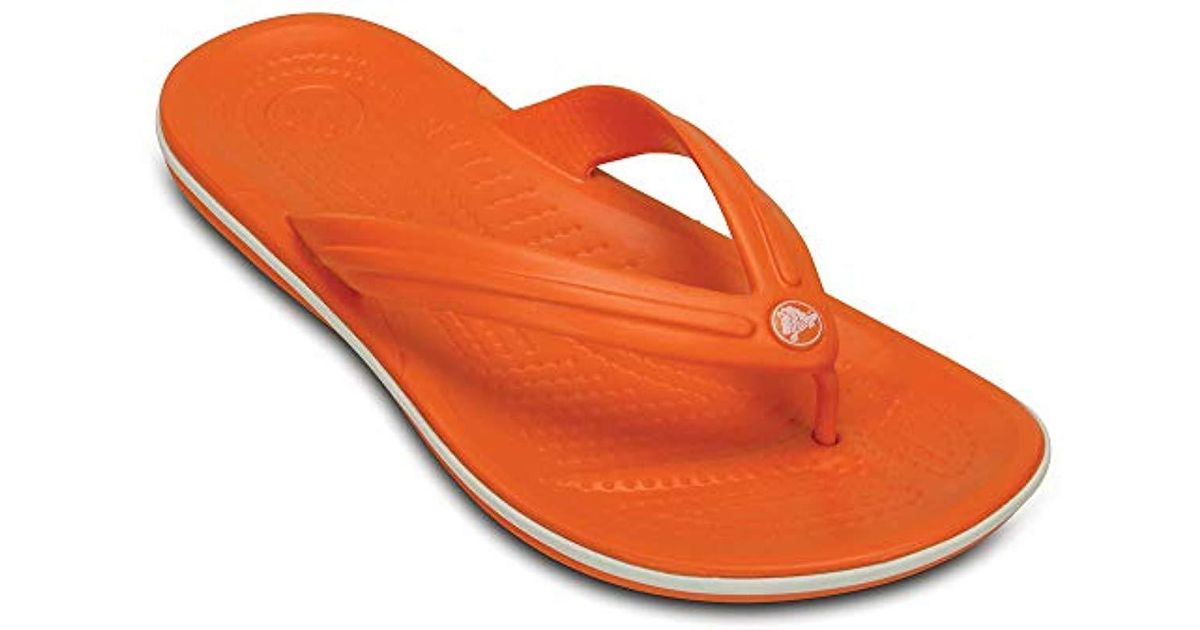 crocs orange flip flops