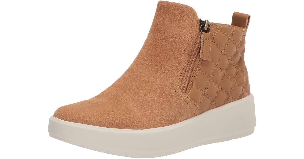 zipper wedge sneakers tan