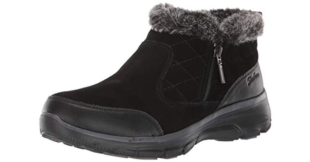 Skechers Suede Easy Going-girl Crush-quarter Zip Quilted Bootie Ankle ...