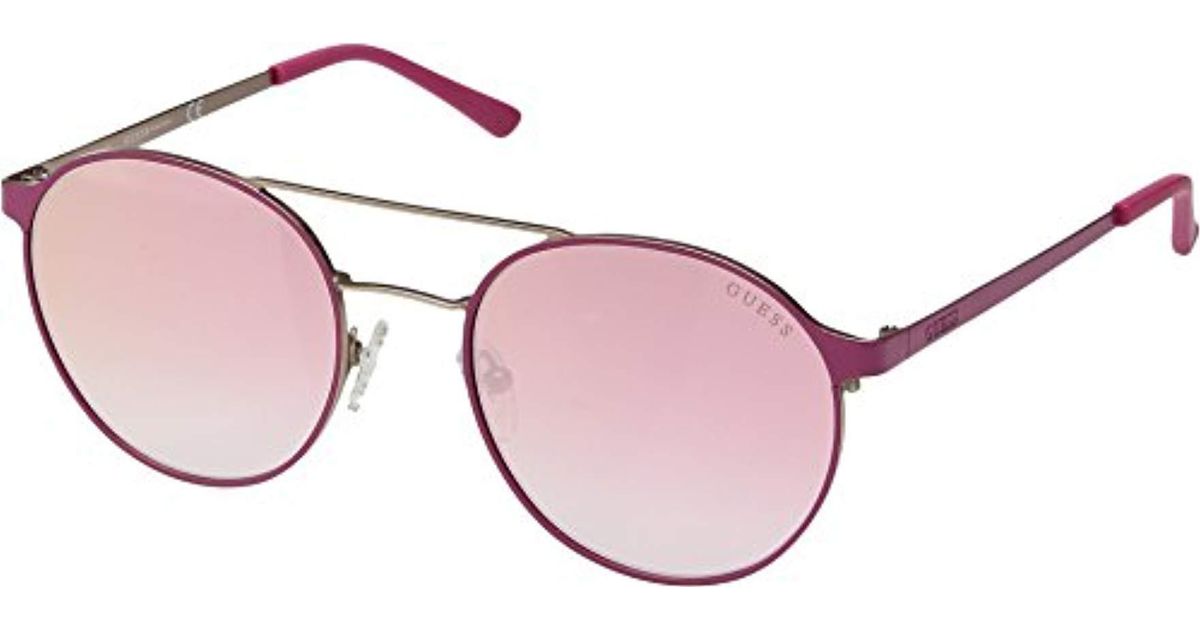 Guess Eye Candy Round Sunglasses in Pink - Lyst