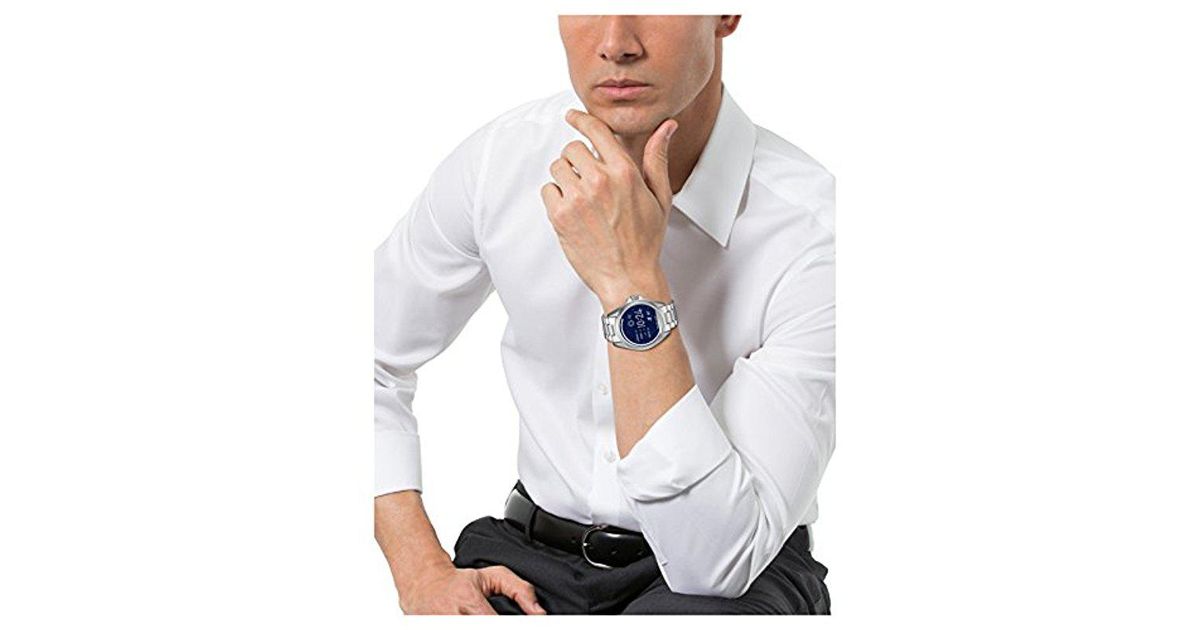 michael kors access unisex 45mm silvertone bradshaw