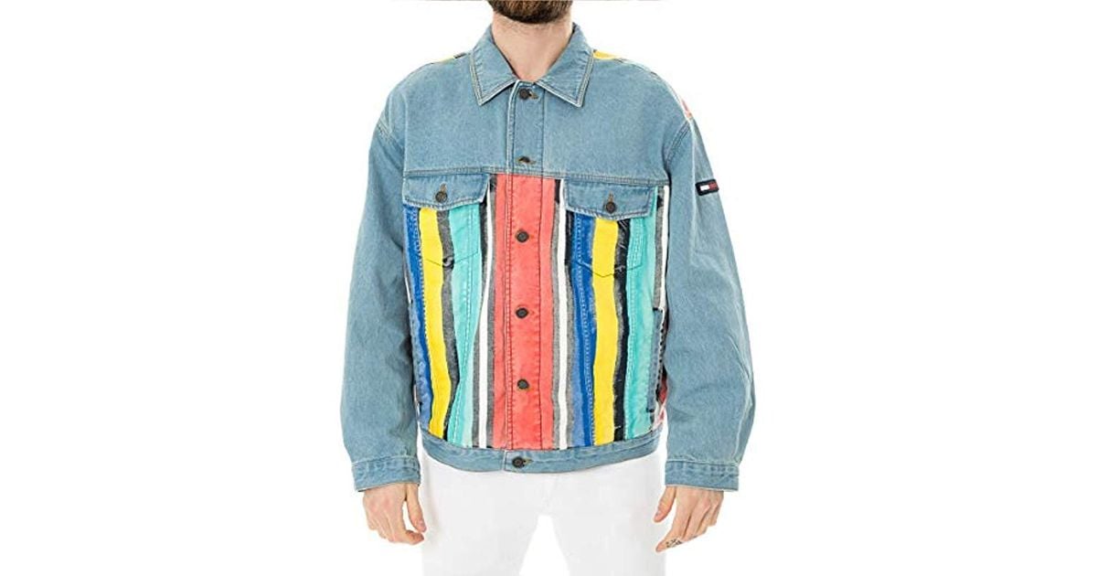 tommy jeans stripe denim jacket