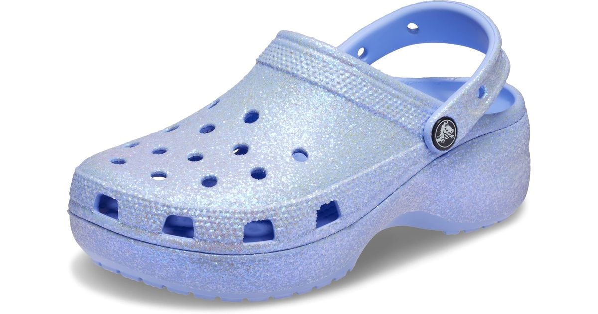 Crocs™ Classic Platform Glitter Clog Moon Jelly Size 4 Uk in Blue Lyst UK