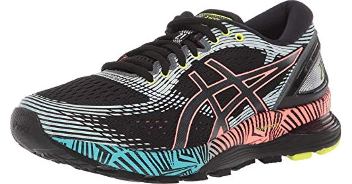 Asics Gel-nimbus 21 Hyper-flash Running Shoes, Black/sun Coral, 10 M Us |  Lyst UK