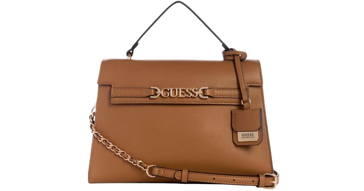 Guess Factory Rhiannon Top Handle Bag in Brown | Lyst UK