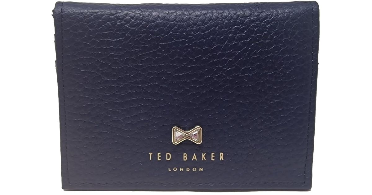 Ted Baker Lilly Travel Accessory Envelope Crad Holder In Navy Leather in  Blue | Lyst UK