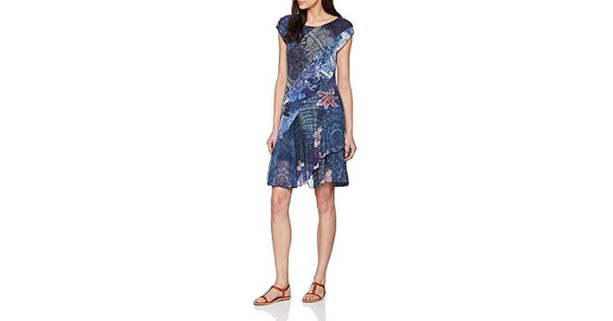 Desigual Dress Straps Greta Woman Blue Robe Femme