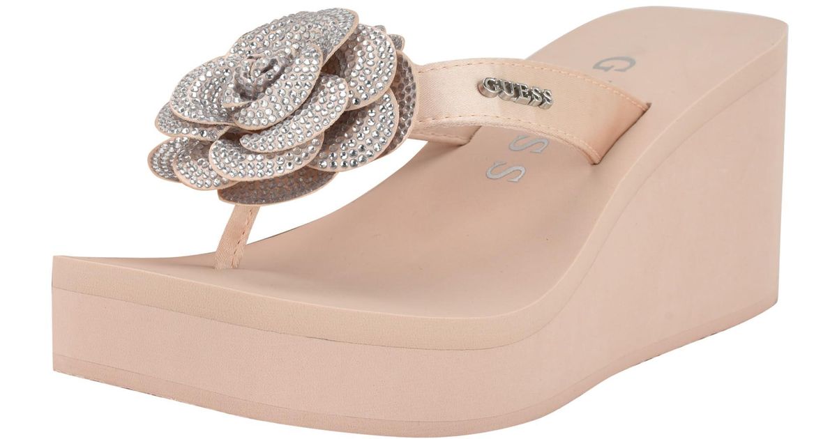 GUESS Damen Keilsandale „Yenise“ – Mit 10 Cm Absatz, Offenem Zehen & Schlupfverschluss