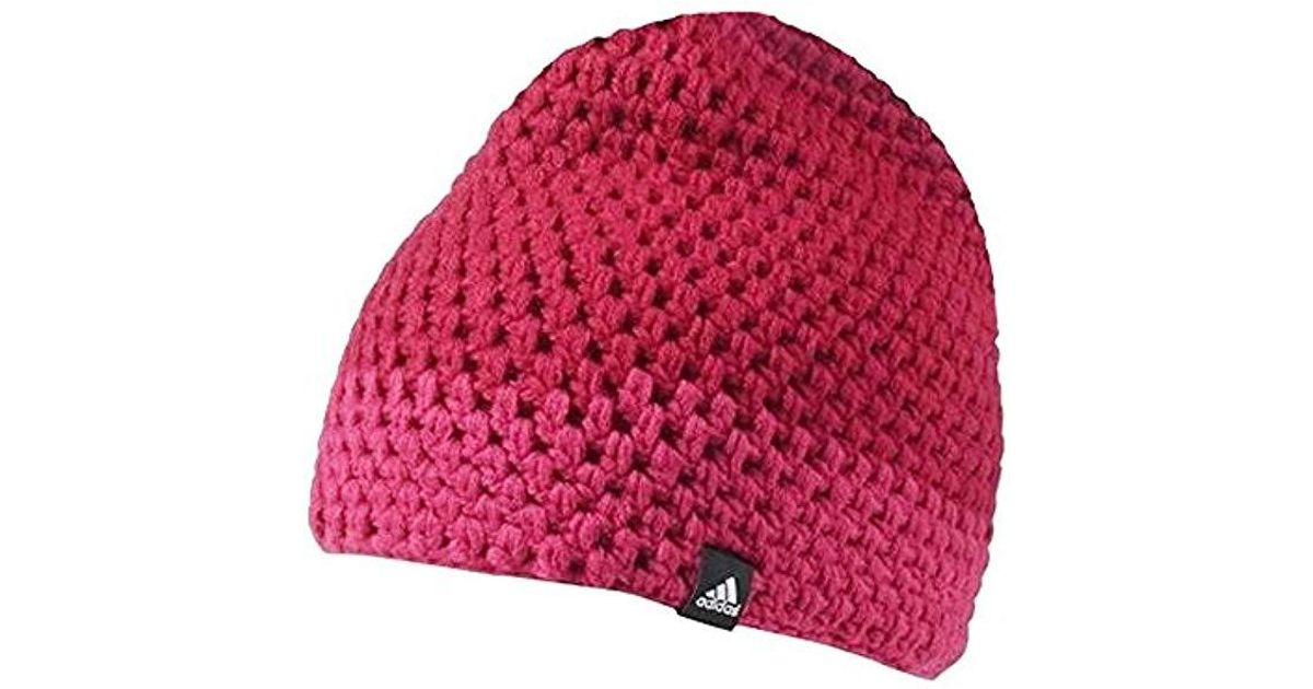 adidas pink beanie