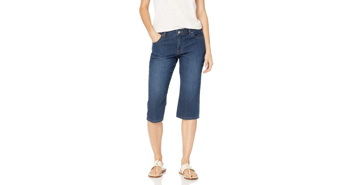 Lee Jeans Denim Relaxed Fit Capri Pant in Blue Lyst