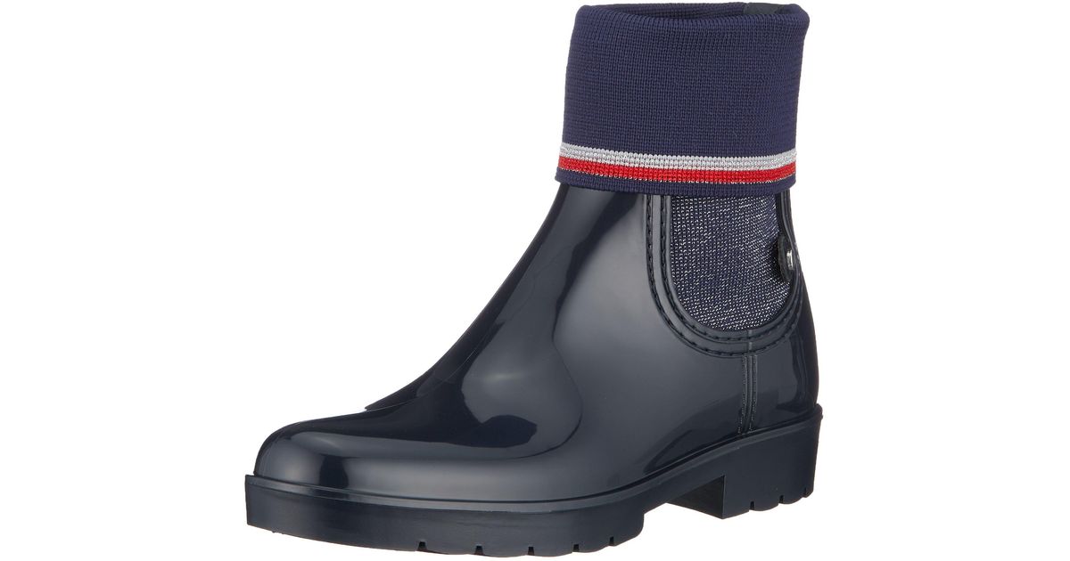 tommy hilfiger knitted sock rain boot