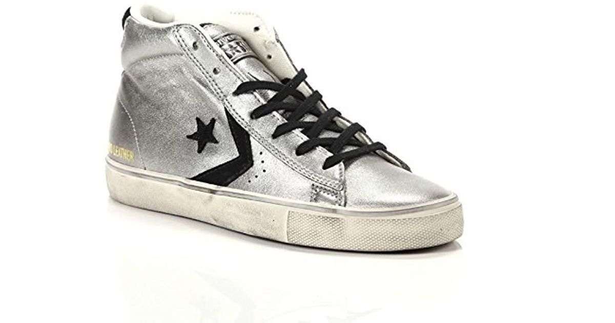 Converse 158921c Gunmetal / Black Silver Mid Shoes Women Lacci ...