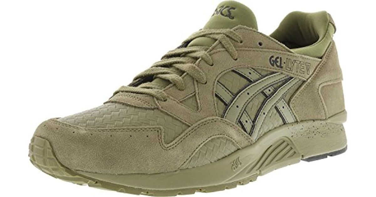 Asics Leather Gel Lyte V Round Toe Suede Multi Color Running Shoe In Light Olive Light Olive Green For Men Lyst