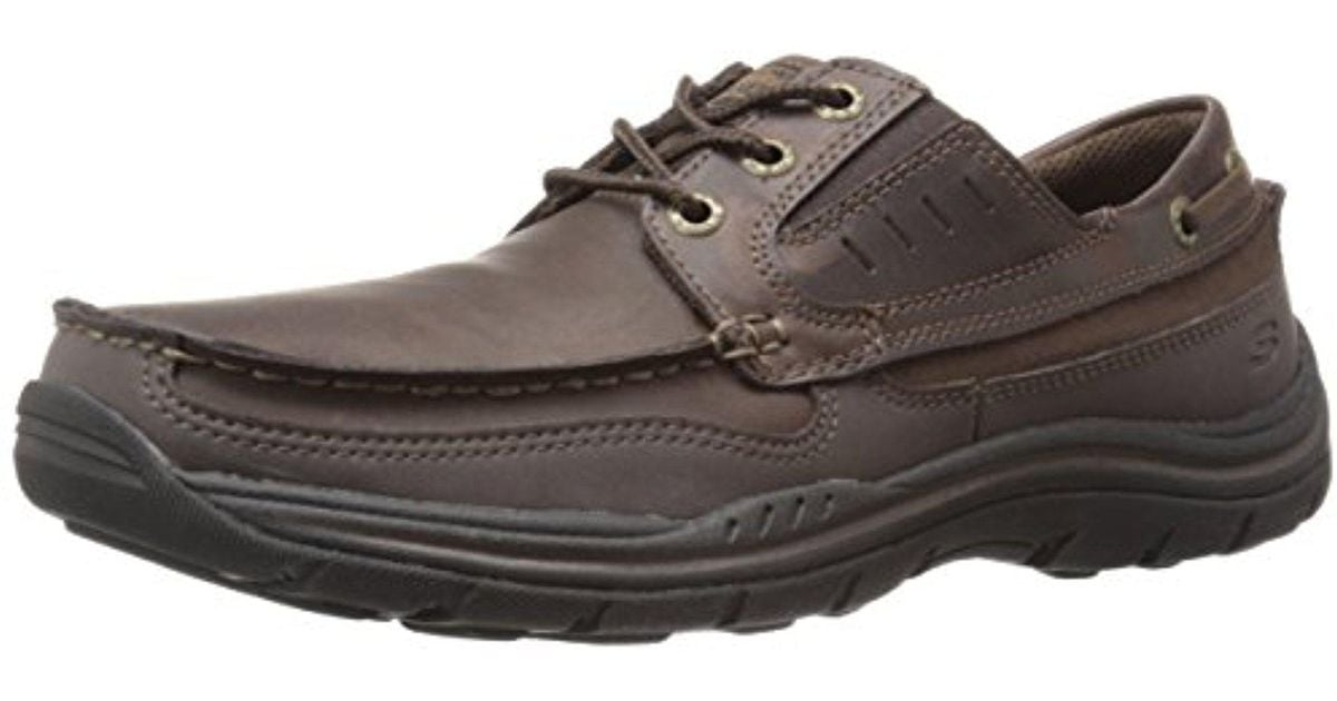Skechers Leather Usa Expected Gembel Relax Fit Oxford in Dark Brown ...