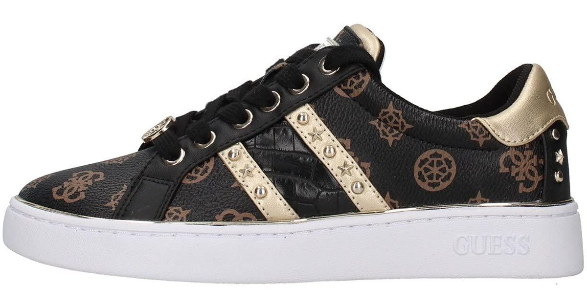 Scarpe Donna Sneaker Bevlee in Ecopelle Brown multilogo D22GU16