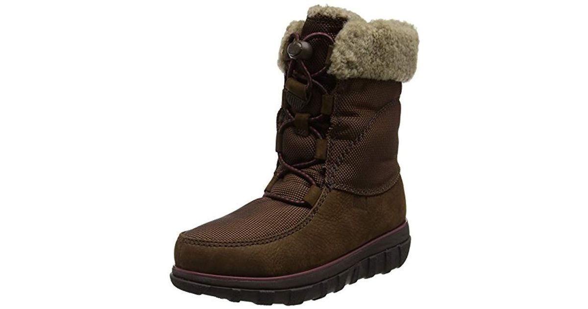 Fitflop Leather Loaff Waterproof Lace Up Boots in Brown Chocolate