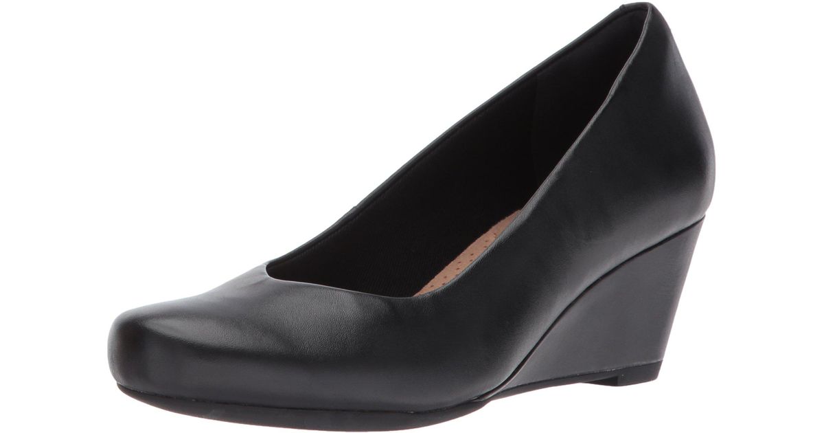 clarks flores tulip leather wedges