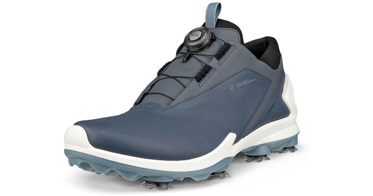 Ecco Biom Tour Boa Phorene Waterproof Leather Spikes Golf Shoes in Blue for Men Lyst