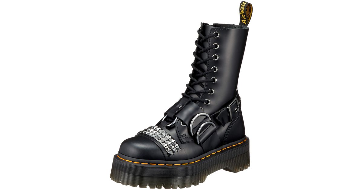 Dr. Martens Jadon Strap Platform Leather Boots in Black Black (Black) - Lyst