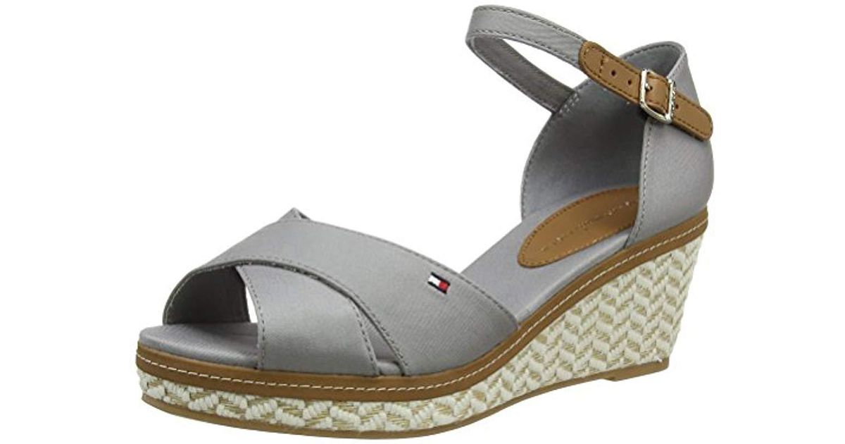 Tommy Hilfiger 's E1285lba 31d Wedge Heels Sandals in Grey - Lyst