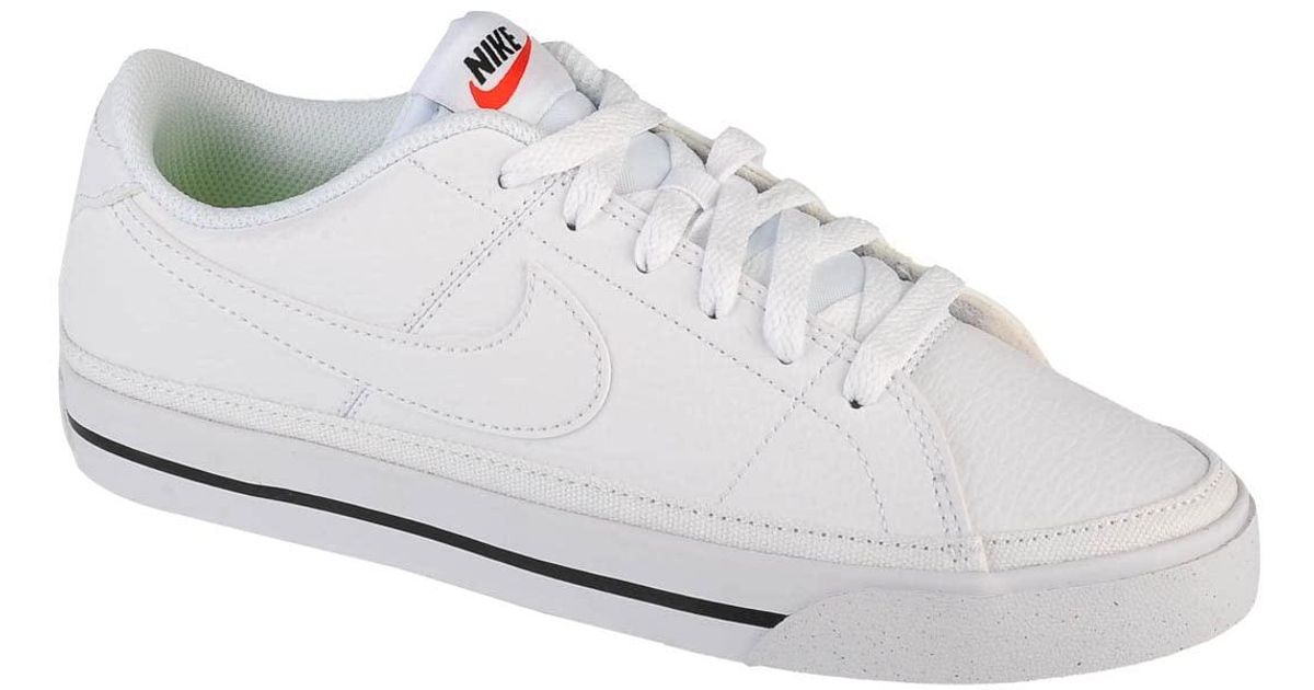 nike white & black court legacy next nature trainers