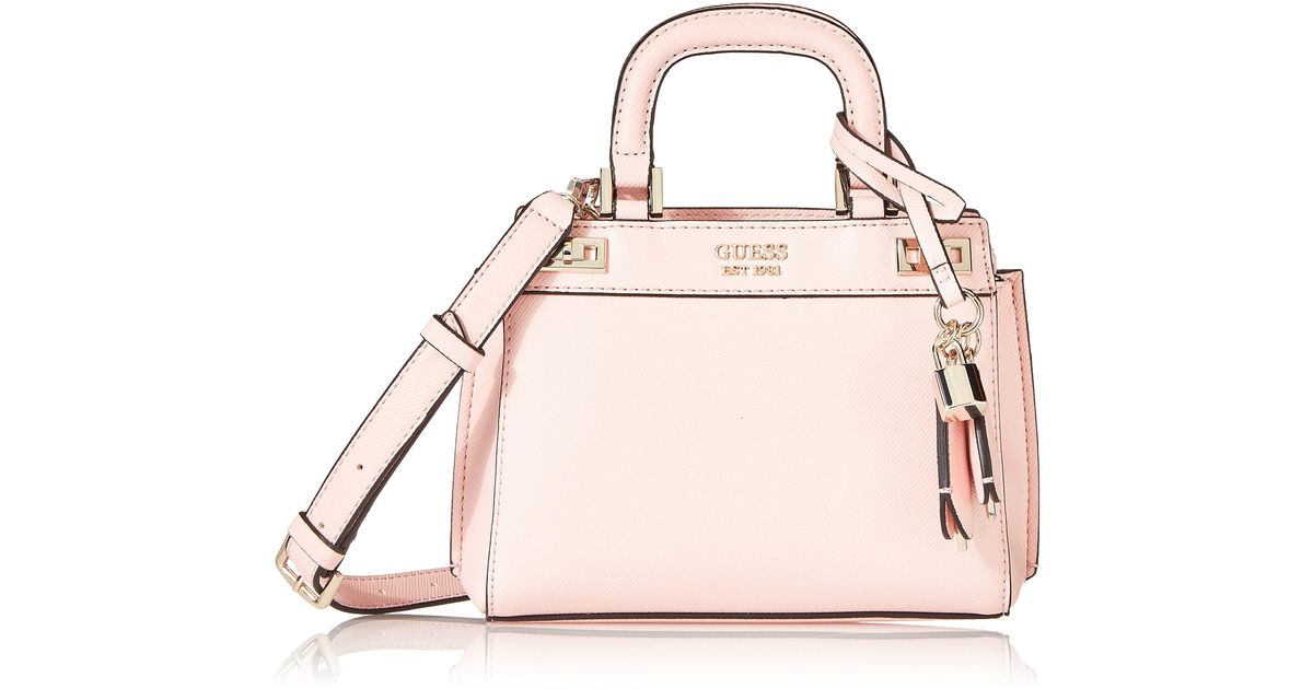 Guess Katey Mini Satchel in Rose (Pink) | Lyst