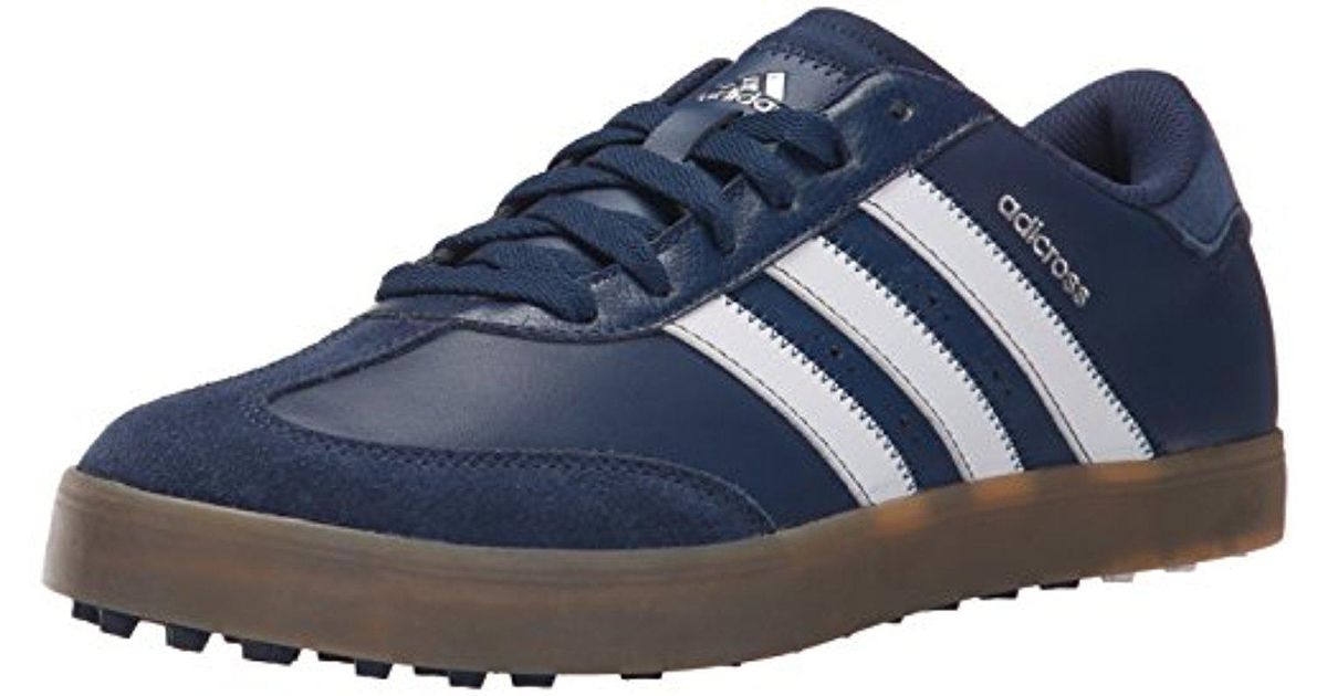 adidas Leather Adicross V Golf Spikeless Shoe in Blue for Men | Lyst