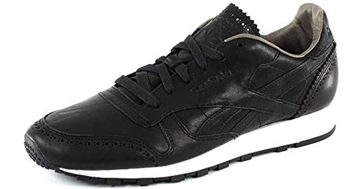 reebok classic leather lux horween black