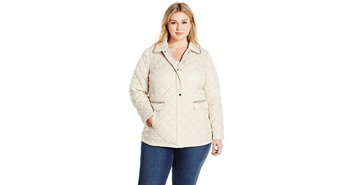 Lark Ro Suede Plus Size Quilted Barn Jacket In Natural Lyst