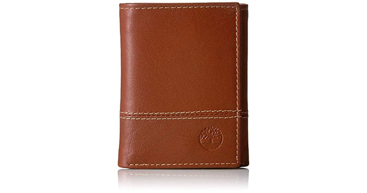 timberland men's leather rfid blocking passcase security wallet